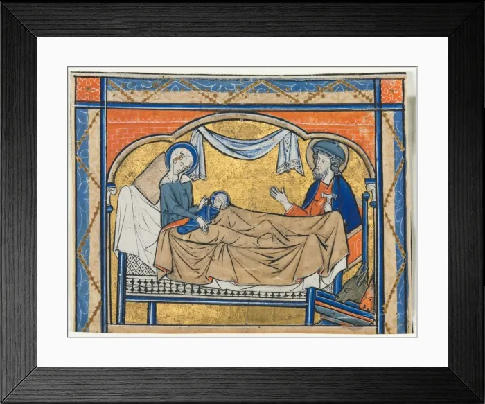 Framed Print : Miniature Excised from a Psalter: The Nativity, c. 1270. Creator: Unknown Framed Print : Miniature Excised from a Psalter: The Nativity, c. 1270. Creator: Unknown