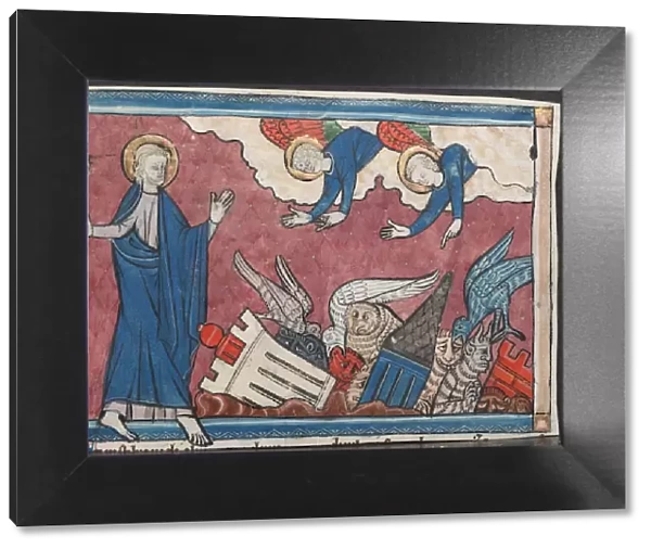 Miniature from a Manuscript of the Apocalypse: The Fall of Babylon, c. 1295. Creator: Unknown