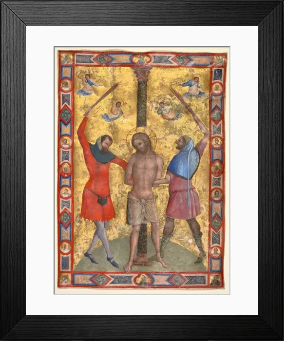 Framed Print : Miniature from a Mariegola: The Flagellation, c. 1350-1375. Creator: Lorenzo Veneziano (Italian) Framed Print : Miniature from a Mariegola: The Flagellation, c. 1350-1375. Creator: Lorenzo Veneziano (Italian)