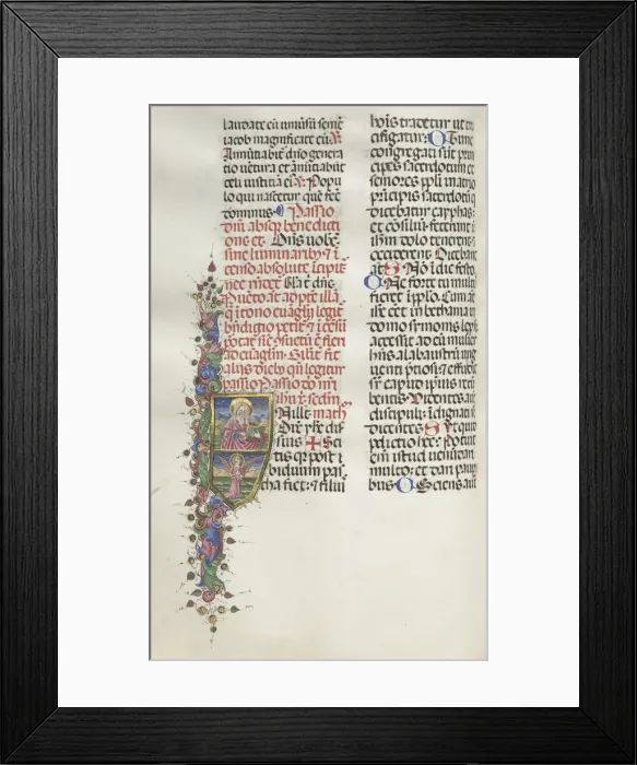 Framed Print : Missale: Fol. 116: Saint Matthew with Angel, 1469. Creator: Bartolommeo Caporali (Italian, c Framed Print : Missale: Fol. 116: Saint Matthew with Angel, 1469. Creator: Bartolommeo Caporali (Italian, c