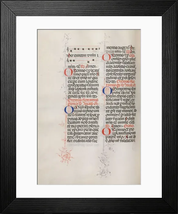 Framed Print : Missale: Fol. 146v: Music for various prayers... 1469. Creator: Bartolommeo Caporali (Italian, c Framed Print : Missale: Fol. 146v: Music for various prayers... 1469. Creator: Bartolommeo Caporali (Italian, c