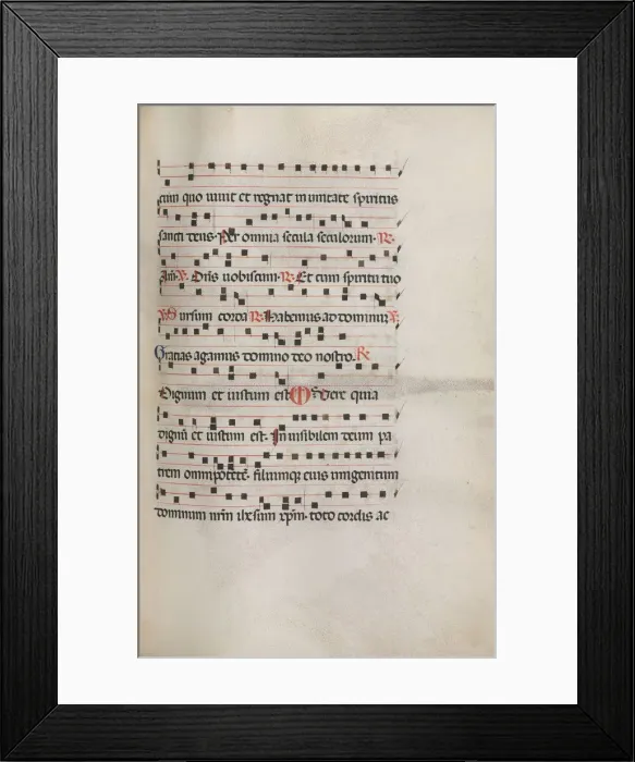 Framed Print : Missale: Fol. 154: Music for Exultet, 1469. Creator: Bartolommeo Caporali (Italian, c Framed Print : Missale: Fol. 154: Music for Exultet, 1469. Creator: Bartolommeo Caporali (Italian, c
