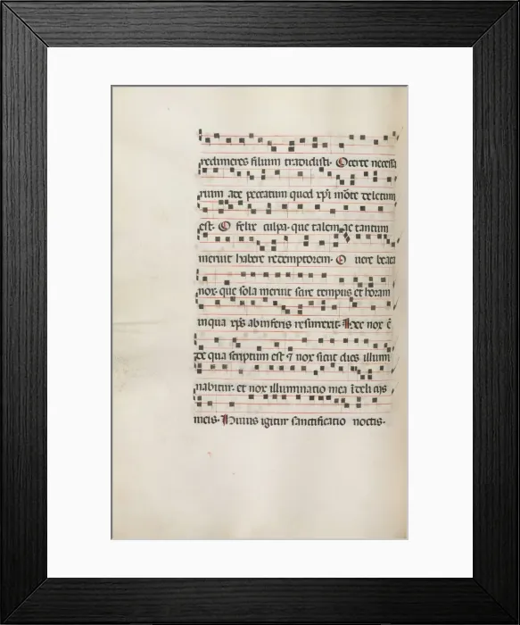 Framed Print : Missale: Fol. 155v: Music for Exultet, 1469. Creator: Bartolommeo Caporali (Italian, c Framed Print : Missale: Fol. 155v: Music for Exultet, 1469. Creator: Bartolommeo Caporali (Italian, c