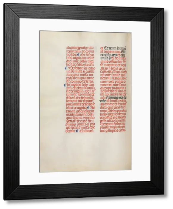 Framed Print : Missale: Fol. 173v: Music for Alleluia etc. at beginning of Easter, 1469 Framed Print : Missale: Fol. 173v: Music for Alleluia etc. at beginning of Easter, 1469