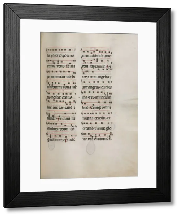 Framed Print : Missale: Fol. 177: Music for various ordinary prayers, 1469. Creator: Bartolommeo Caporali Framed Print : Missale: Fol. 177: Music for various ordinary prayers, 1469. Creator: Bartolommeo Caporali