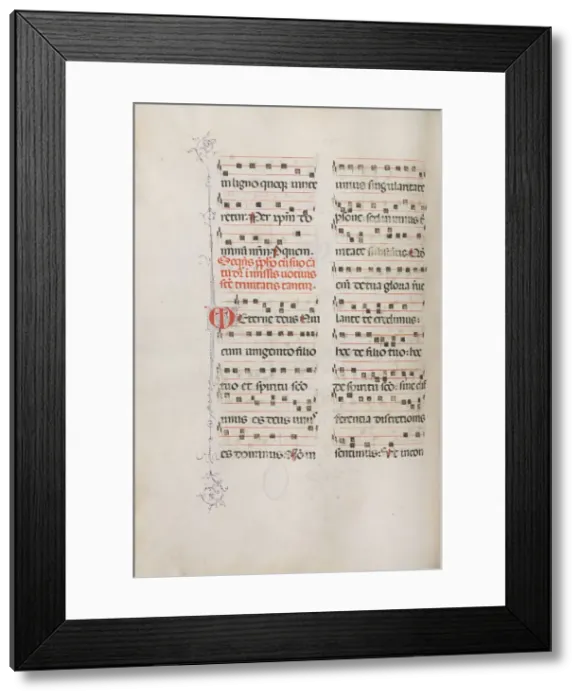Framed Print : Missale: Fol. 182v: Music for various ordinary prayers, 1469. Creator: Bartolommeo Caporali Framed Print : Missale: Fol. 182v: Music for various ordinary prayers, 1469. Creator: Bartolommeo Caporali