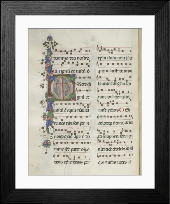 Framed Print : Missale: Fol. 184v: Cross, Foliage, 1469. Creator: Bartolommeo Caporali (Italian, c Framed Print : Missale: Fol. 184v: Cross, Foliage, 1469. Creator: Bartolommeo Caporali (Italian, c