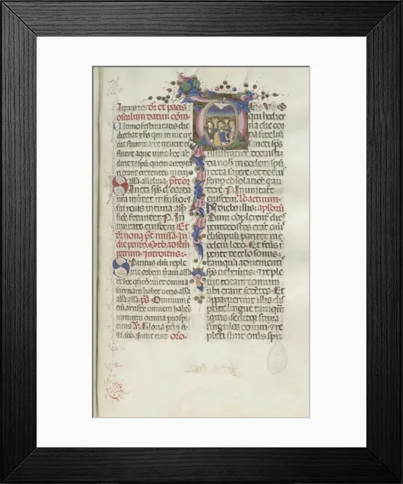 Framed Print : Missale: Fol. 214: Pentecost, 1469. Creator: Bartolommeo Caporali (Italian, c. 1420-1503) Framed Print : Missale: Fol. 214: Pentecost, 1469. Creator: Bartolommeo Caporali (Italian, c. 1420-1503)