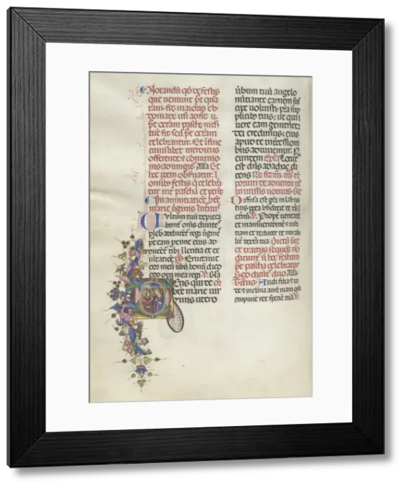 Framed Print : Missale: Fol. 275v: Annunciation, 1469. Creator: Bartolommeo Caporali (Italian, c Framed Print : Missale: Fol. 275v: Annunciation, 1469. Creator: Bartolommeo Caporali (Italian, c