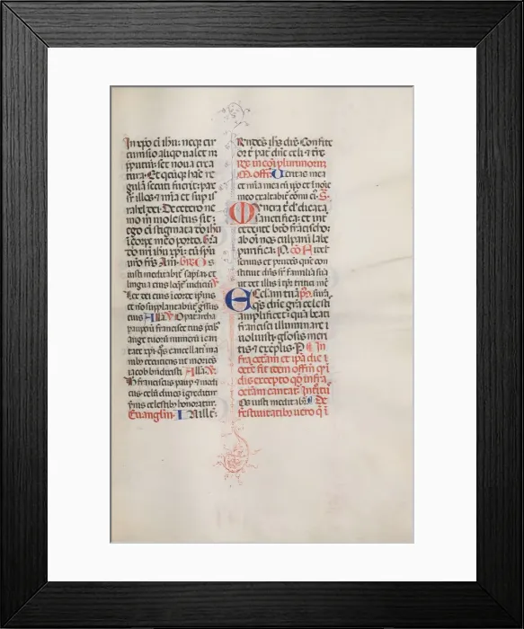 Framed Print : Missale: Fol. 319: St. Francis & Full Mass of St Framed Print : Missale: Fol. 319: St. Francis & Full Mass of St