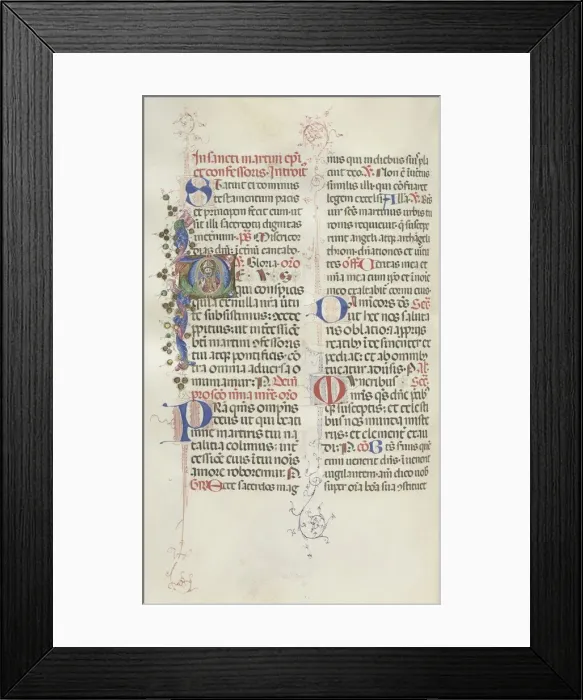 Framed Print : Missale: Fol. 324v: Saint Martin, 1469. Creator: Bartolommeo Caporali (Italian, c Framed Print : Missale: Fol. 324v: Saint Martin, 1469. Creator: Bartolommeo Caporali (Italian, c