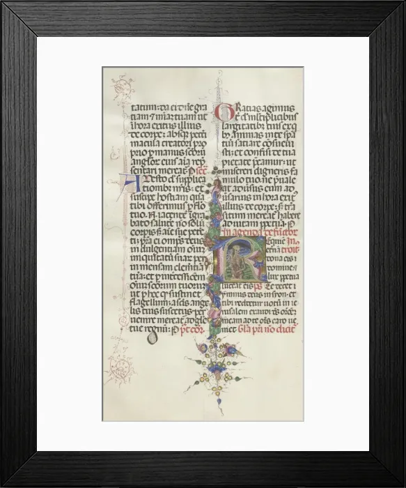 Framed Print : Missale: Fol. 387v: Death represented as a Skeleton with a Sickle, 1469 Framed Print : Missale: Fol. 387v: Death represented as a Skeleton with a Sickle, 1469