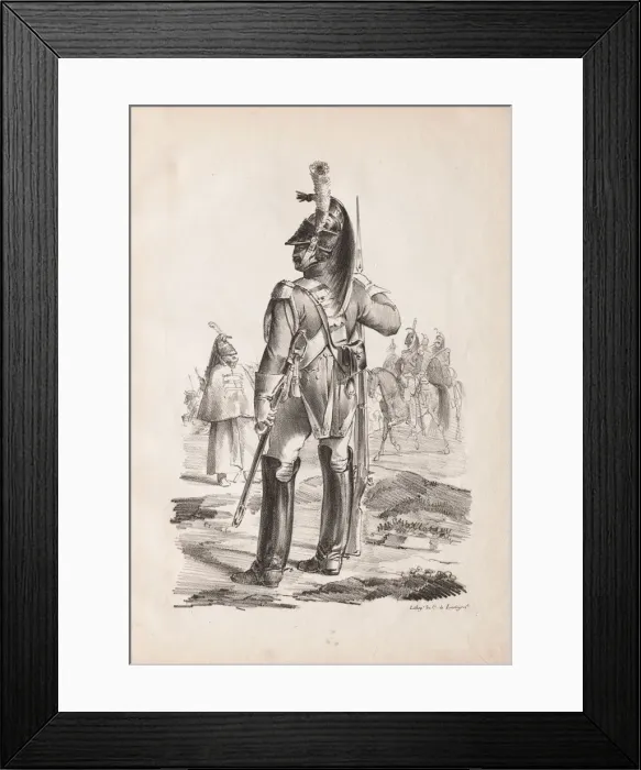 Framed Print : Military Costumes: Grenadier of the Royal Guard, 1814-18. Creator: Nicolas Toussaint Charlet Framed Print : Military Costumes: Grenadier of the Royal Guard, 1814-18. Creator: Nicolas Toussaint Charlet