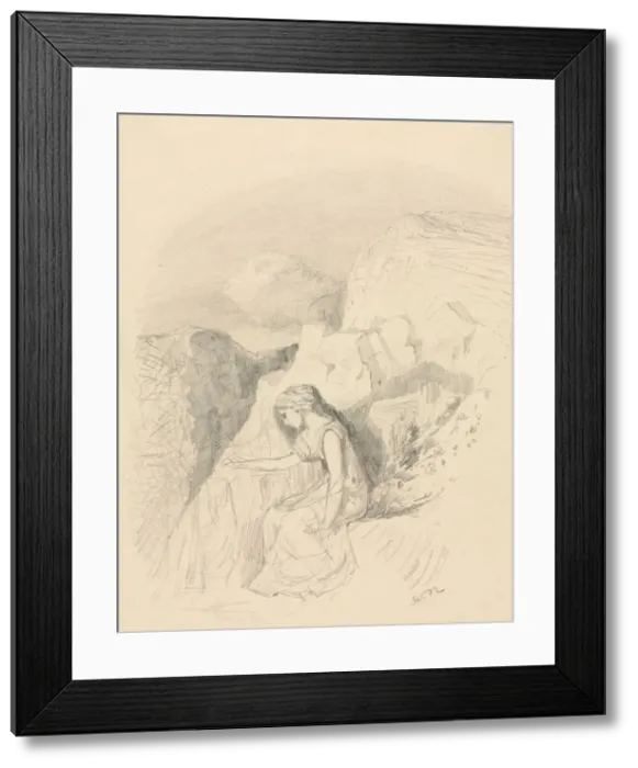 Framed Print : Melancholy, c. 1868. Creator: Odilon Redon (French, 1840-1916) Framed Print : Melancholy, c. 1868. Creator: Odilon Redon (French, 1840-1916)