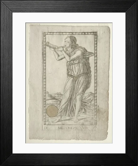Framed Print : Melpomene (tragedy) (from the Tarocchi series D: Apollo and the Muses, #17), before 1467 Framed Print : Melpomene (tragedy) (from the Tarocchi series D: Apollo and the Muses, #17), before 1467