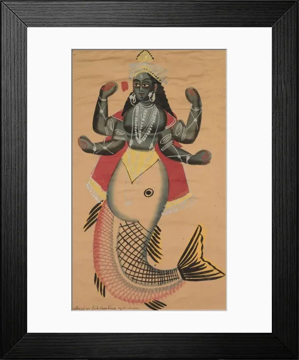 Framed Print : Matsya, Fish Avatara of Vishnu, 1800s. Creator: Unknown Framed Print : Matsya, Fish Avatara of Vishnu, 1800s. Creator: Unknown