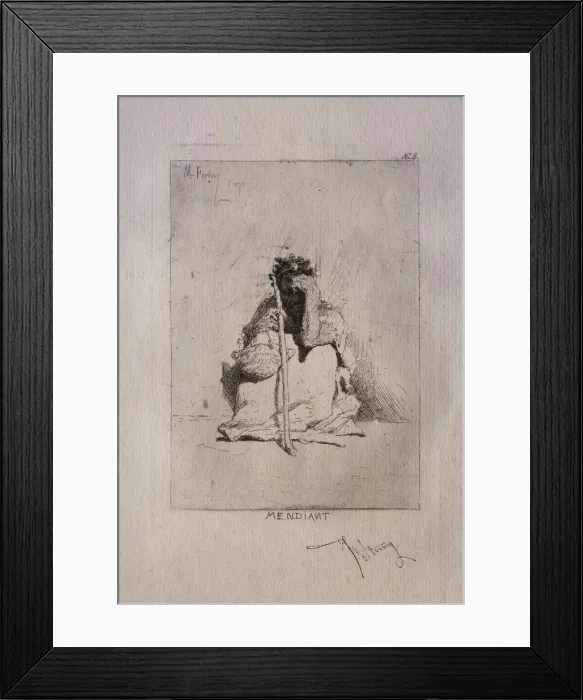 Framed Print : Mendiant accroupi. Creator: Mariano Fortuny y Carbo (Spanish, 1838-1874) Framed Print : Mendiant accroupi. Creator: Mariano Fortuny y Carbo (Spanish, 1838-1874)
