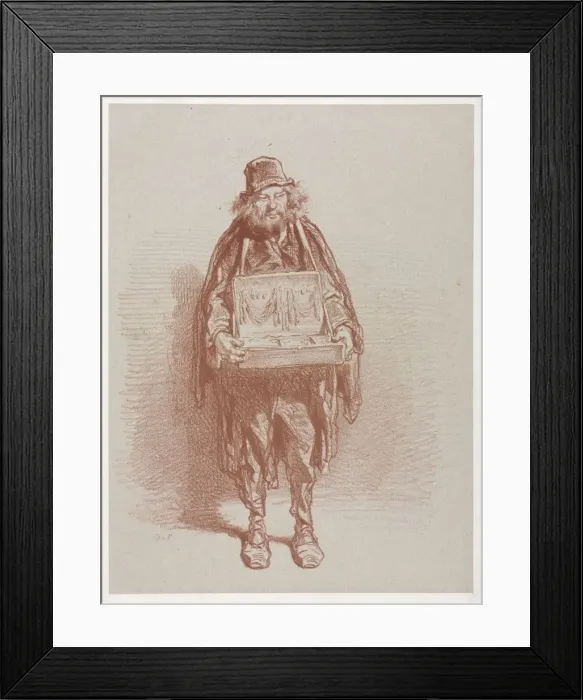Framed Print : Mercier Ambulant. Creator: Paul Gavarni (French, 1804-1866) Framed Print : Mercier Ambulant. Creator: Paul Gavarni (French, 1804-1866)