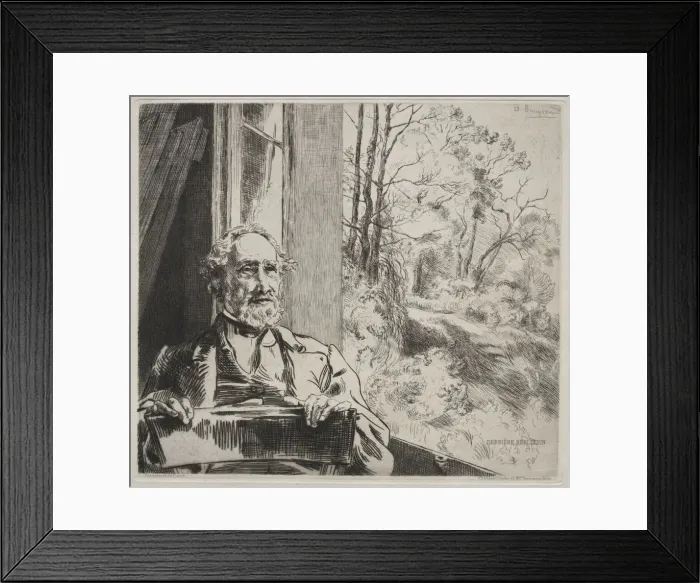 Framed Print : Meyer-Heine, c. 1872. Creator: Felix Bracquemond (French, 1833-1914); Alfred Cadart Framed Print : Meyer-Heine, c. 1872. Creator: Felix Bracquemond (French, 1833-1914); Alfred Cadart