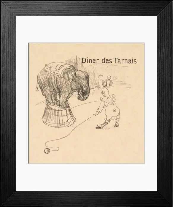 Framed Print : Menu from the Dinner Tarnais (Diner des Tarnais), 1896. Creator: Henri de Toulouse-Lautrec Framed Print : Menu from the Dinner Tarnais (Diner des Tarnais), 1896. Creator: Henri de Toulouse-Lautrec