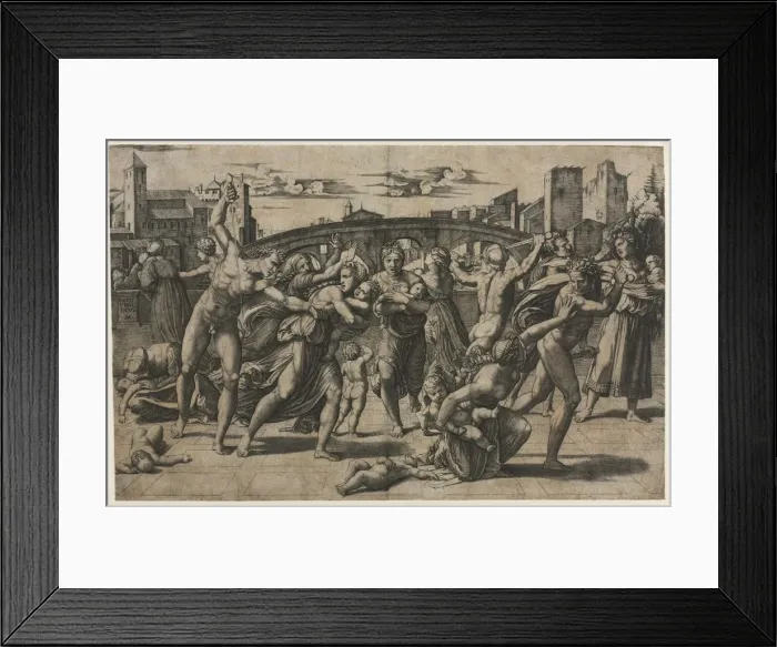 Framed Print : Massacre of the Innocents (With the Fir Tree), c. 1511-1512. Creator: Marcantonio Raimondi
