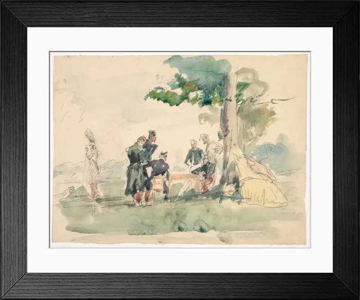 Framed Print : Militaires sous un arbre (Soldiers under a Tree). Creator: Isidore Pils (French, 1813 / 15-1875) Framed Print : Militaires sous un arbre (Soldiers under a Tree). Creator: Isidore Pils (French, 1813 / 15-1875)
