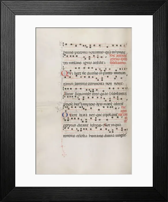 Framed Print : Missale: Fol. 156v: Music for Exultet, 1469. Creator: Bartolommeo Caporali (Italian, c Framed Print : Missale: Fol. 156v: Music for Exultet, 1469. Creator: Bartolommeo Caporali (Italian, c