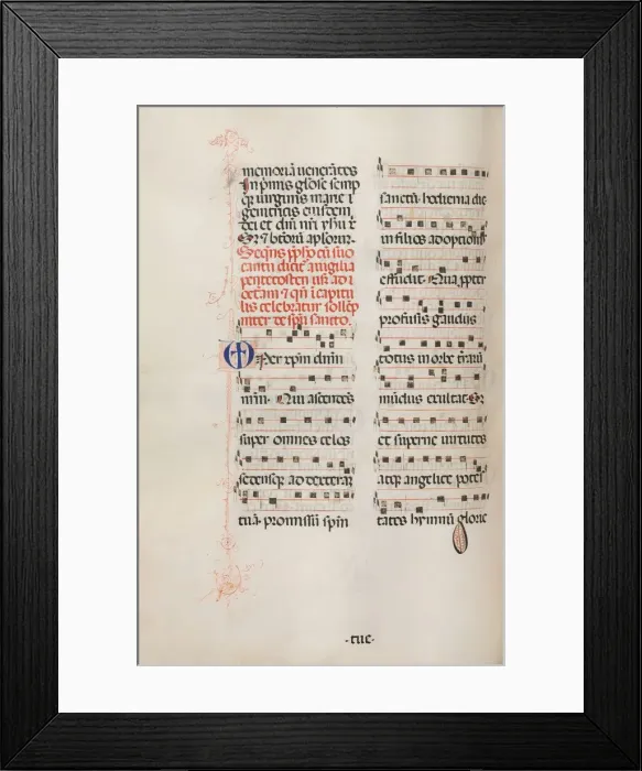 Framed Print : Missale: Fol. 180v: Music for various ordinary prayers, 1469. Creator: Bartolommeo Caporali Framed Print : Missale: Fol. 180v: Music for various ordinary prayers, 1469. Creator: Bartolommeo Caporali