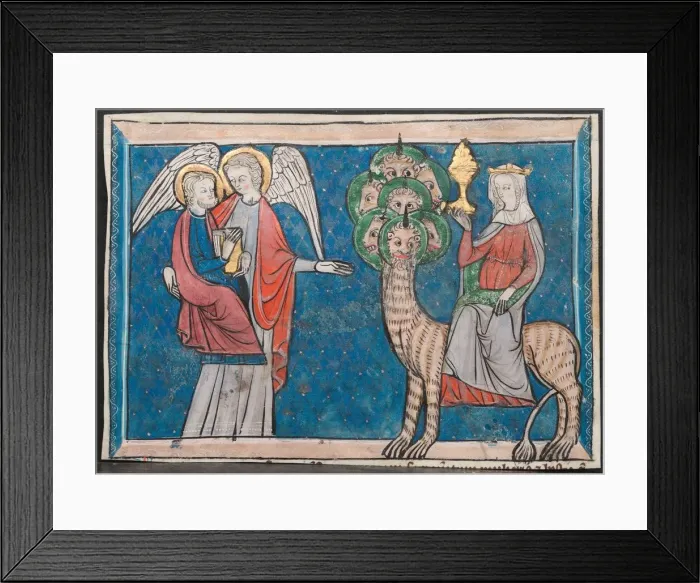 Framed Print : Miniatures from a Manuscript of the Apocalypse, c. 1295. Creator: Unknown Framed Print : Miniatures from a Manuscript of the Apocalypse, c. 1295. Creator: Unknown