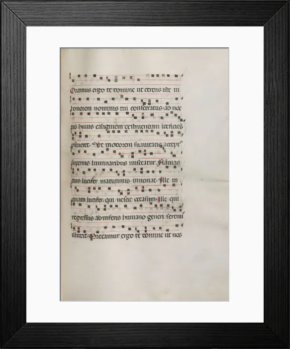 Framed Print : Missale: Fol. 157: Music for Exultet, 1469. Creator: Bartolommeo Caporali (Italian, c Framed Print : Missale: Fol. 157: Music for Exultet, 1469. Creator: Bartolommeo Caporali (Italian, c