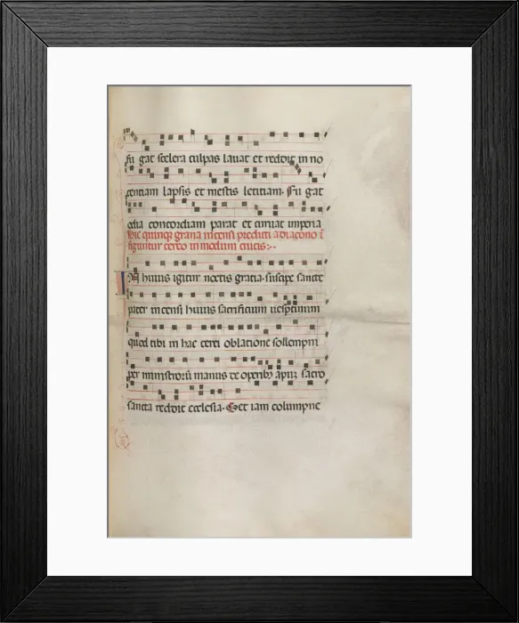 Framed Print : Missale: Fol. 156: Music for Exultet, 1469. Creator: Bartolommeo Caporali (Italian, c Framed Print : Missale: Fol. 156: Music for Exultet, 1469. Creator: Bartolommeo Caporali (Italian, c