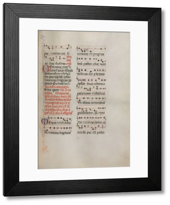 Framed Print : Missale: Fol. 181: Music for various ordinary prayers, 1469. Creator: Bartolommeo Caporali Framed Print : Missale: Fol. 181: Music for various ordinary prayers, 1469. Creator: Bartolommeo Caporali