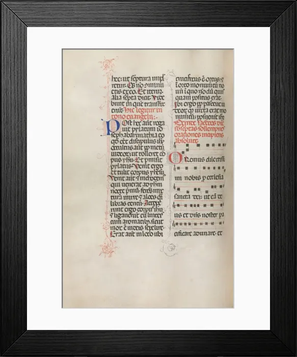 Framed Print : Missale: Fol. 145v: Music for various prayers…, 1469. Creator: Bartolommeo Caporali Framed Print : Missale: Fol. 145v: Music for various prayers…, 1469. Creator: Bartolommeo Caporali