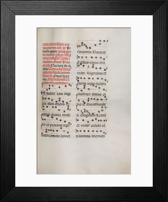 Framed Print : Missale: Fol. 153: Music for Exultet, 1469. Creator: Bartolommeo Caporali (Italian, c Framed Print : Missale: Fol. 153: Music for Exultet, 1469. Creator: Bartolommeo Caporali (Italian, c