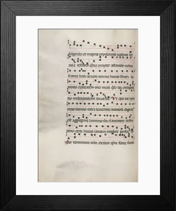 Framed Print : Missale: Fol. 153v: Music for Exultet, 1469. Creator: Bartolommeo Caporali (Italian, c Framed Print : Missale: Fol. 153v: Music for Exultet, 1469. Creator: Bartolommeo Caporali (Italian, c