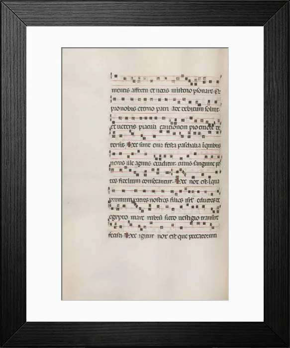 Framed Print : Missale: Fol. 154v: Music for Exultet, 1469. Creator: Bartolommeo Caporali (Italian, c Framed Print : Missale: Fol. 154v: Music for Exultet, 1469. Creator: Bartolommeo Caporali (Italian, c
