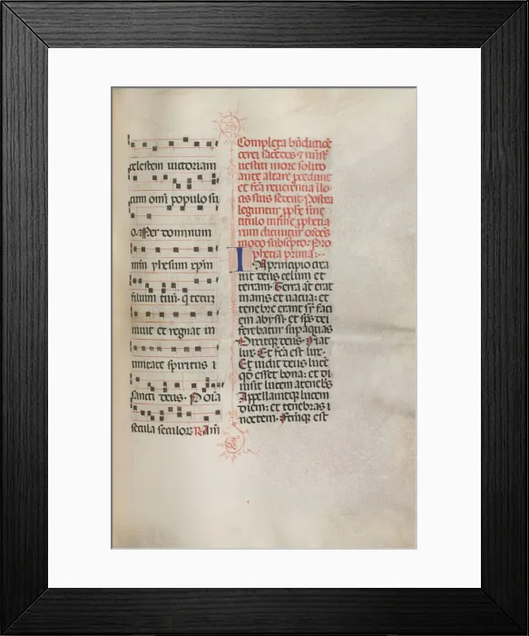 Framed Print : Missale: Fol. 158: Music for Exultet, 1469. Creator: Bartolommeo Caporali (Italian, c Framed Print : Missale: Fol. 158: Music for Exultet, 1469. Creator: Bartolommeo Caporali (Italian, c