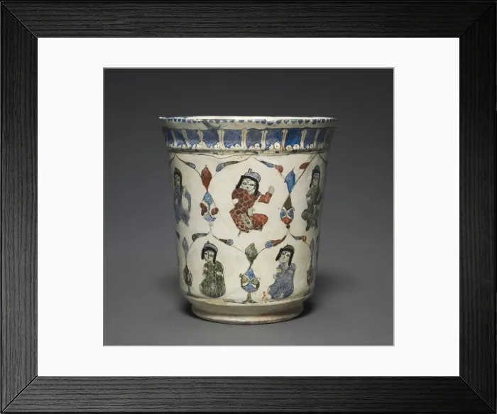 Framed Print : Minai Beaker with Seated Princes, 1180-1220. Creator: Unknown Framed Print : Minai Beaker with Seated Princes, 1180-1220. Creator: Unknown