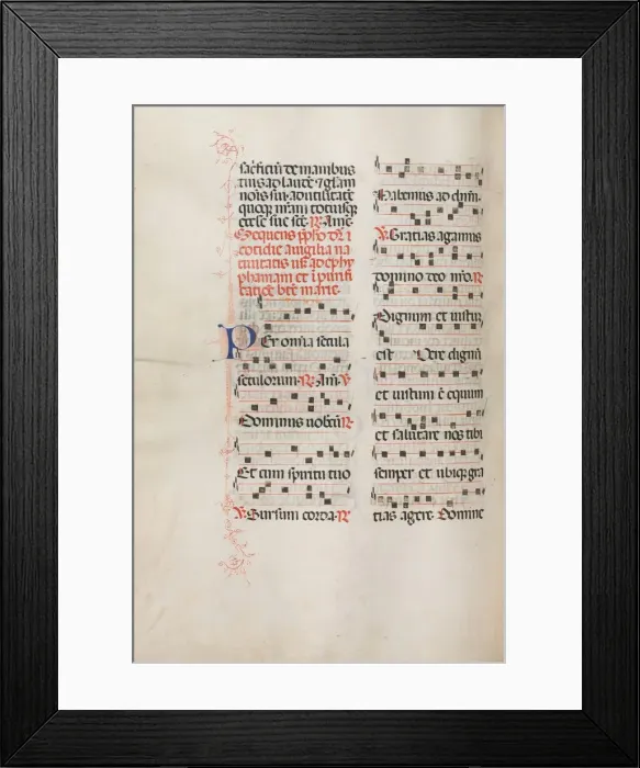 Framed Print : Missale: Fol. 176v: Music for various ordinary prayers, 1469. Creator: Bartolommeo Caporali Framed Print : Missale: Fol. 176v: Music for various ordinary prayers, 1469. Creator: Bartolommeo Caporali