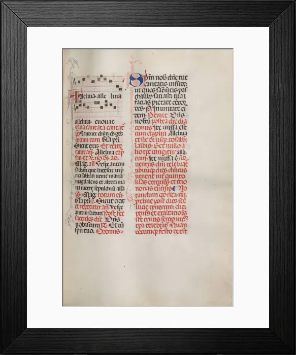 Framed Print : Missale: Fol. 173: Music for Alleluia etc. at beginning of Easter, 1469 Framed Print : Missale: Fol. 173: Music for Alleluia etc. at beginning of Easter, 1469