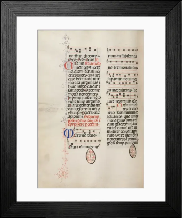 Framed Print : Missale: Fol. 177v: Music for various ordinary prayers, 1469. Creator: Bartolommeo Caporali Framed Print : Missale: Fol. 177v: Music for various ordinary prayers, 1469. Creator: Bartolommeo Caporali