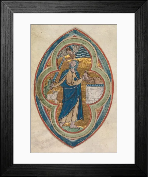 Framed Print : Miniature Excised from a Compendium in historiae genealogia Christi…, 1200-1250 Framed Print : Miniature Excised from a Compendium in historiae genealogia Christi…, 1200-1250