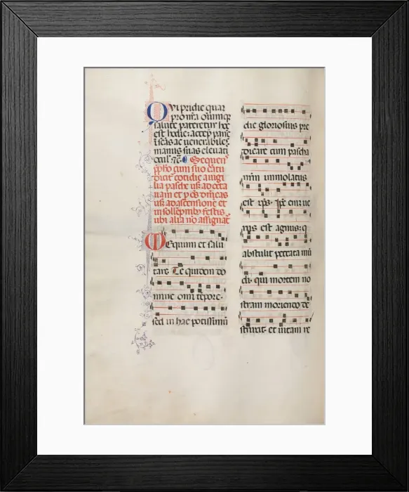 Framed Print : Missale: Fol. 178v: Music for various ordinary prayers, 1469. Creator: Bartolommeo Caporali Framed Print : Missale: Fol. 178v: Music for various ordinary prayers, 1469. Creator: Bartolommeo Caporali
