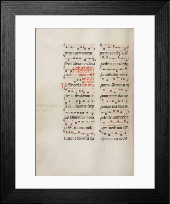 Framed Print : Missale: Fol. 189v: Music for various prayers, 1469. Creator: Bartolommeo Caporali (Italian, c Framed Print : Missale: Fol. 189v: Music for various prayers, 1469. Creator: Bartolommeo Caporali (Italian, c