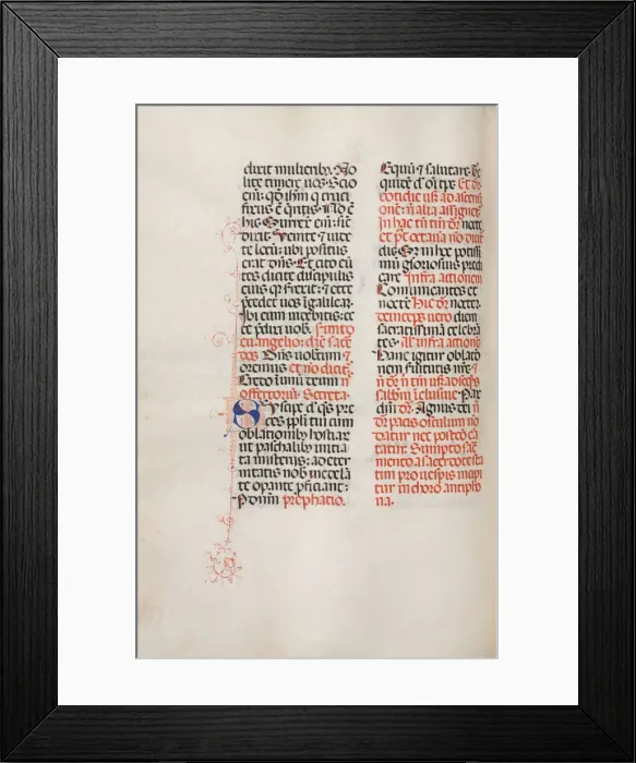 Framed Print : Missale: Fol. 172v: Music for Alleluia etc. at beginning of Easter, 1469 Framed Print : Missale: Fol. 172v: Music for Alleluia etc. at beginning of Easter, 1469
