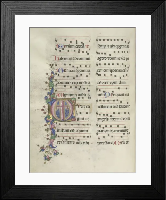 Framed Print : Missale: Fol. 183v: Cross, Foliage, 1469. Creator: Bartolommeo Caporali (Italian, c Framed Print : Missale: Fol. 183v: Cross, Foliage, 1469. Creator: Bartolommeo Caporali (Italian, c