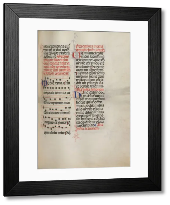 Framed Print : Missale: Fol. 178: Music for various ordinary prayers, 1469. Creator: Bartolommeo Caporali Framed Print : Missale: Fol. 178: Music for various ordinary prayers, 1469. Creator: Bartolommeo Caporali