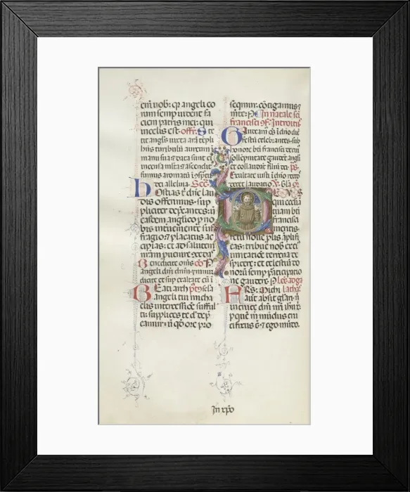 Framed Print : Missale: Fol. 318v: Saint Francis, 1469. Creator: Bartolommeo Caporali (Italian, c Framed Print : Missale: Fol. 318v: Saint Francis, 1469. Creator: Bartolommeo Caporali (Italian, c