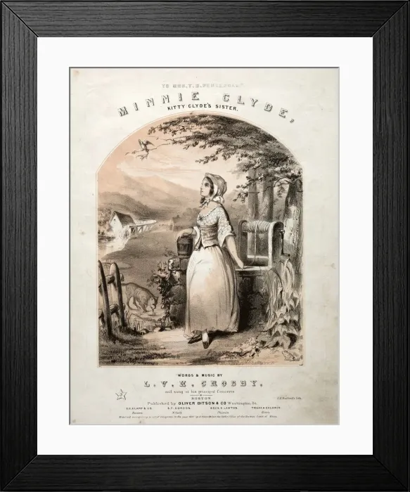 Framed Print : Minnie Clyde - Sheet Music Cover. Creator: Winslow Homer (American, 1836-1910) Framed Print : Minnie Clyde - Sheet Music Cover. Creator: Winslow Homer (American, 1836-1910)
