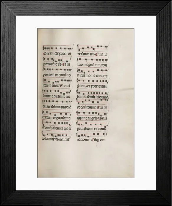Framed Print : Missale: Fol. 112: contains some music as part of Palm Sunday liturgy, 1469. Creator Framed Print : Missale: Fol. 112: contains some music as part of Palm Sunday liturgy, 1469. Creator